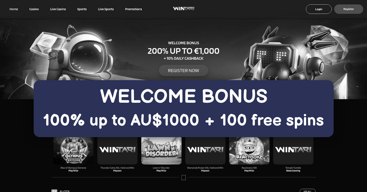 Wintari Casino welcome bonus